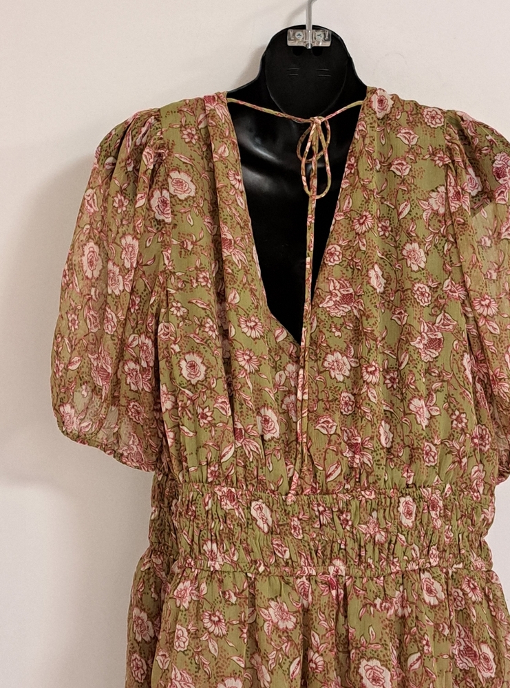 Jessica Simpson Yellow Gold Asymmetrical Ruffled Sundress Open Back Misses XL - Picture 14 of 14